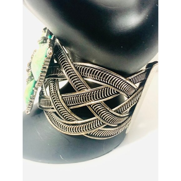 Green Butterfly Cuff Bracelet - Picture 2 of 8